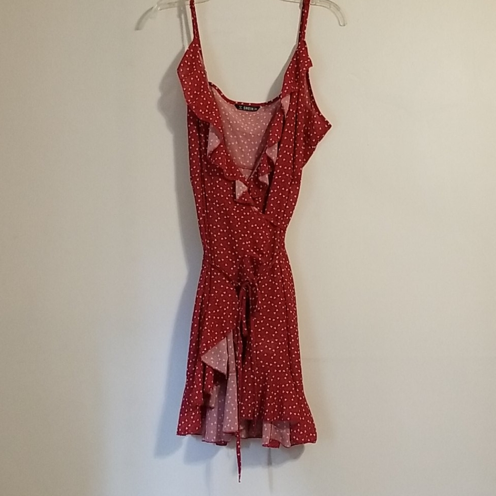 Red wrap dress